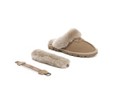 AUSTRALIAN SHEPHERD® UGG Slippers Women Removable Wool Fluffy Strap Slingback Waffle - UGG EXPRESS