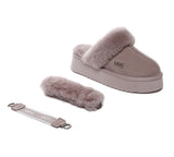 AUSTRALIAN SHEPHERD® UGG Slippers Women Removable Wool Strap Slingback Platform Musa