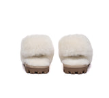 AUSTRALIAN SHEPHERD® UGG Slippers Women Removable Wool Fluffy Strap Slingback Waffle - UGG EXPRESS