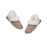 AUSTRALIAN SHEPHERD® UGG Slippers Women Removable Wool Fluffy Strap Slingback Waffle