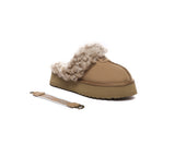 AUSTRALIAN SHEPHERD® UGG Slippers Women Removable Wool Strap Slingback Platform Waffle Curly - UGG EXPRESS