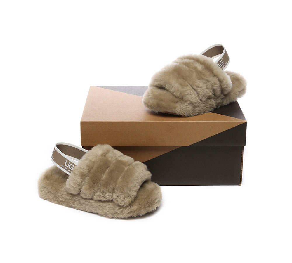 AUSTRALIAN SHEPHERD® UGG Kids Fluffy Slides Puffy UGG AUSTRALIAN SHEPHERD