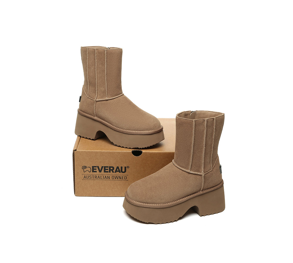 UGG EVERAU® UGG Boots Short Zipper Chunky Platform Yuana