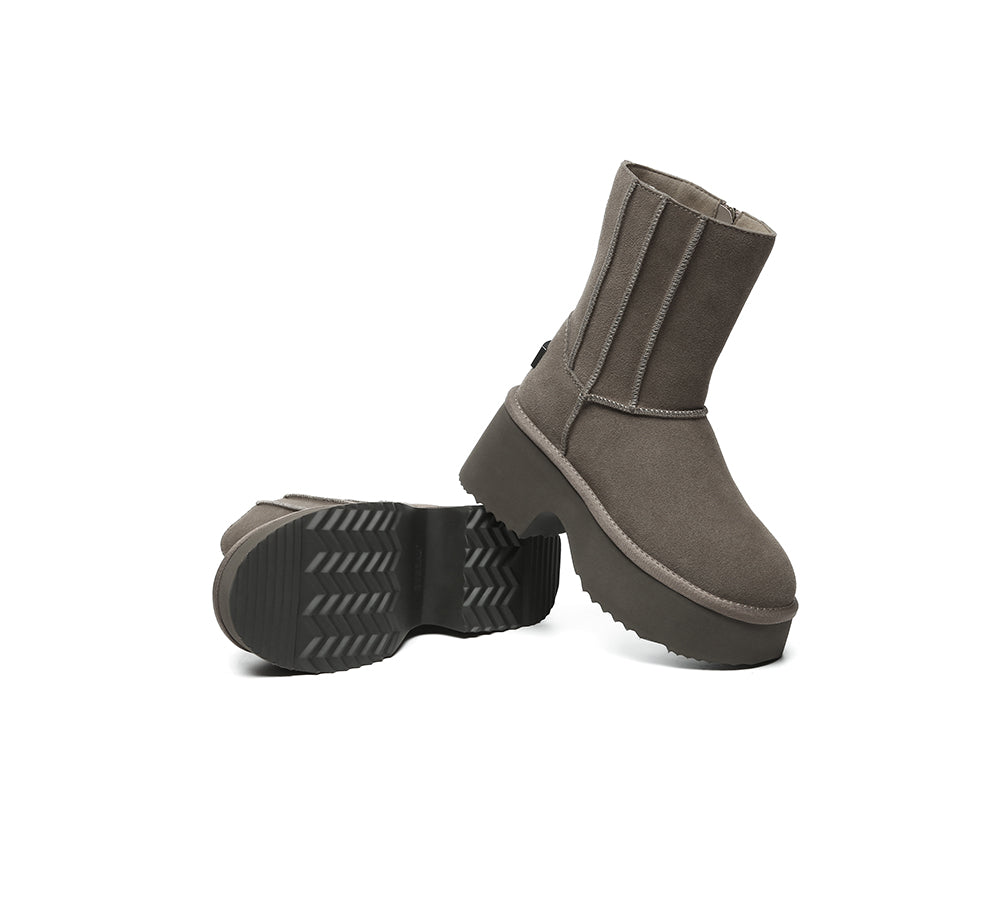 UGG EVERAU® UGG Boots Short Zipper Chunky Platform Yuana