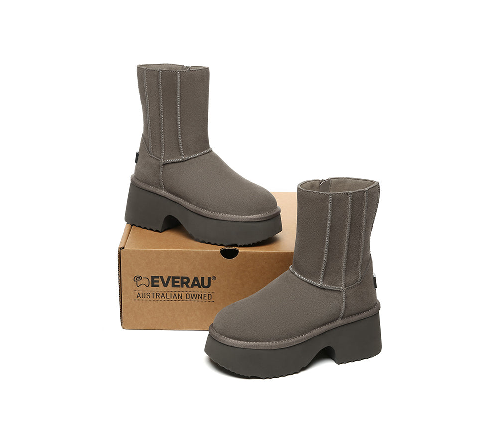 UGG EVERAU® UGG Boots Short Zipper Chunky Platform Yuana