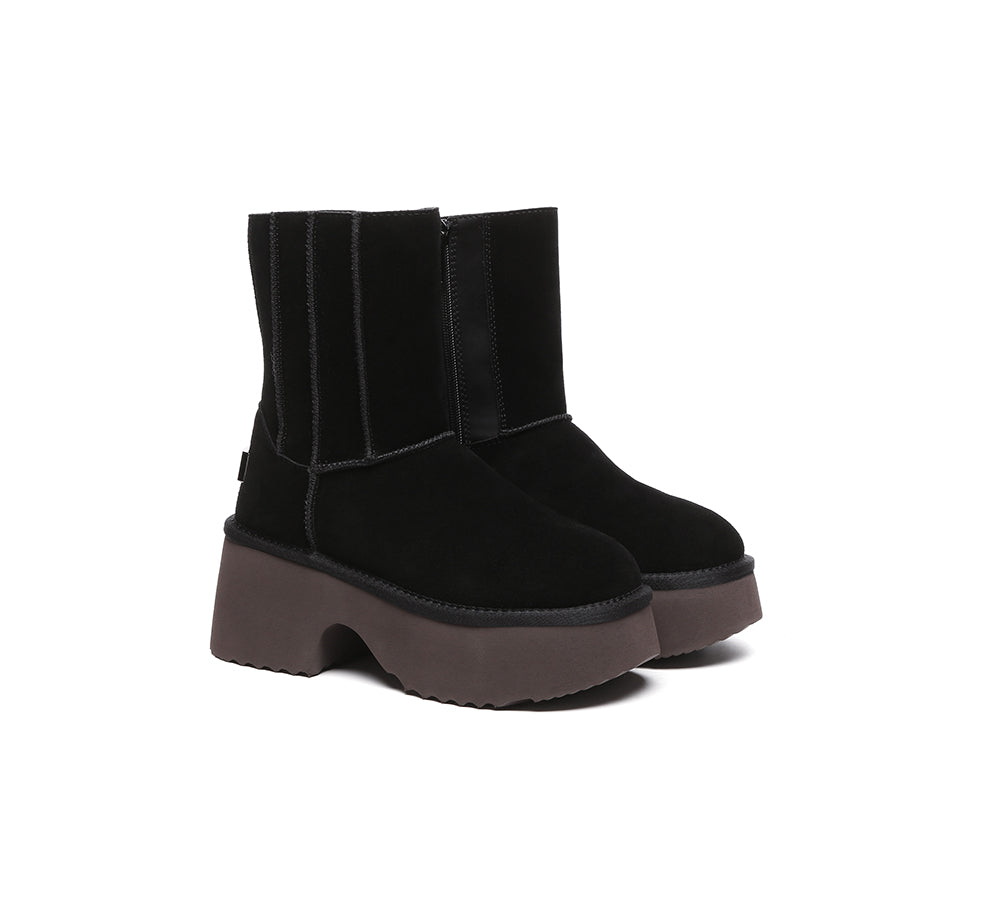 UGG EVERAU® UGG Boots Short Zipper Chunky Platform Yuana