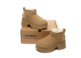 UGG EVERAU® UGG Boots Sheepskin Wool Ankle Chunky Platform Ariel