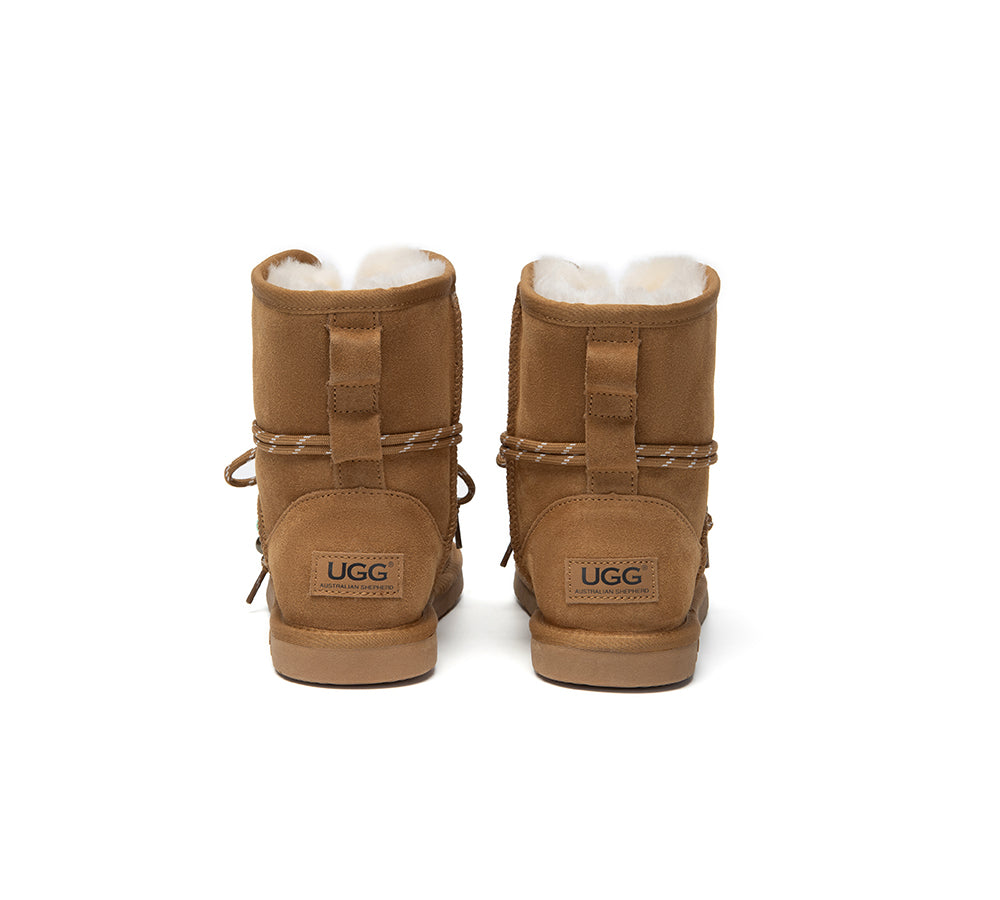 AUSTRALIAN SHEPHERD® UGG Women Sheepskin Wool Lace Up Fashion Boots Carlos UGG AUSTRALIAN SHEPHERD