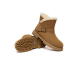 EVERAU® UGG Boots Women Sheepskin Wool Buckle Decor Ankle Polarwalk