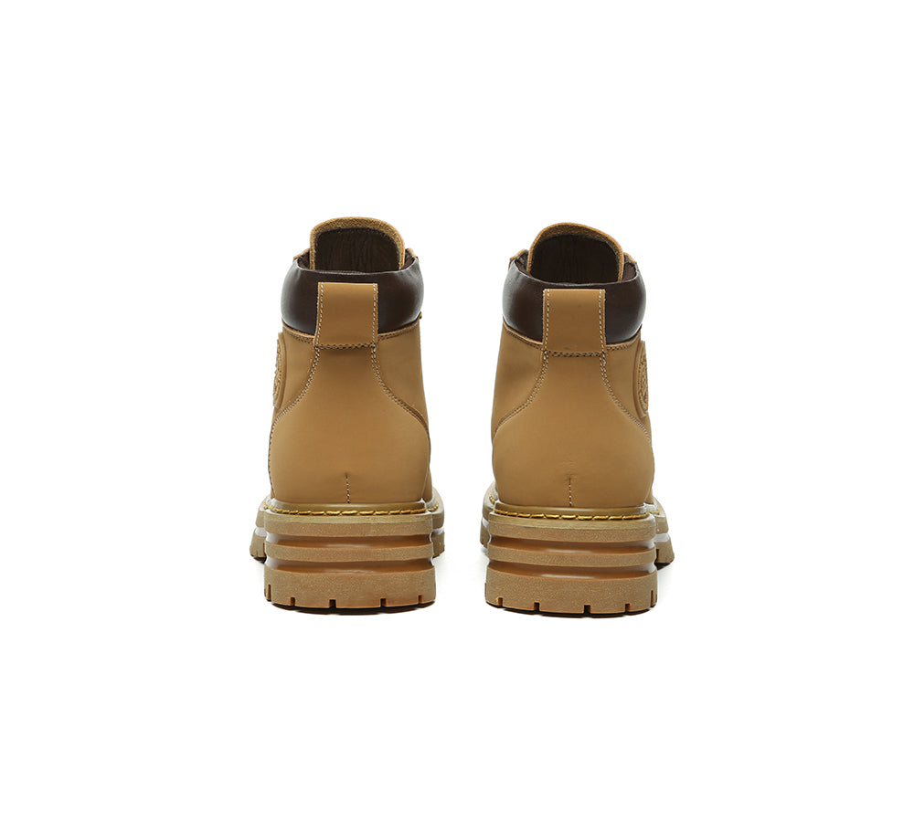 EVERAU® UGG Boots Women Leather Chunky Aubrey