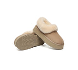 AUSTRALIAN SHEPHERD® UGG Slippers Women Sheepskin Wool Collar Ankle Platform Clarrie