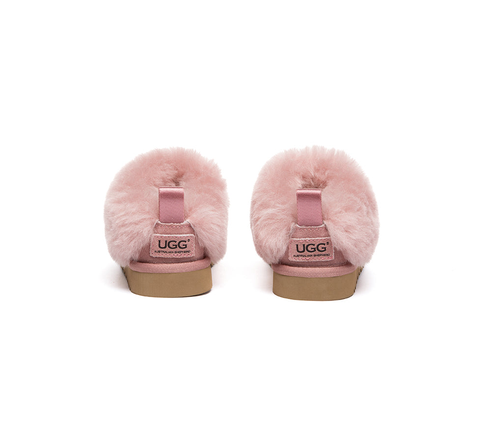 AUSTRALIAN SHEPHERD® UGG Slippers Kids Sheepskin Wool Collar Ankle Glacial UGG AUSTRALIAN SHEPHERD