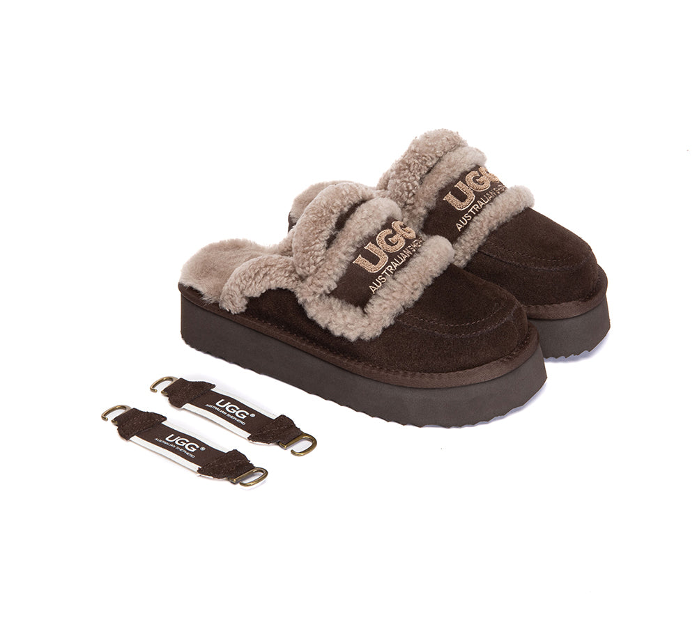 AUSTRALIAN SHEPHERD® 2-Way Style UGG Slippers Women Removable Strap Slingback Platform Rilee UGG AUSTRALIAN SHEPHERD