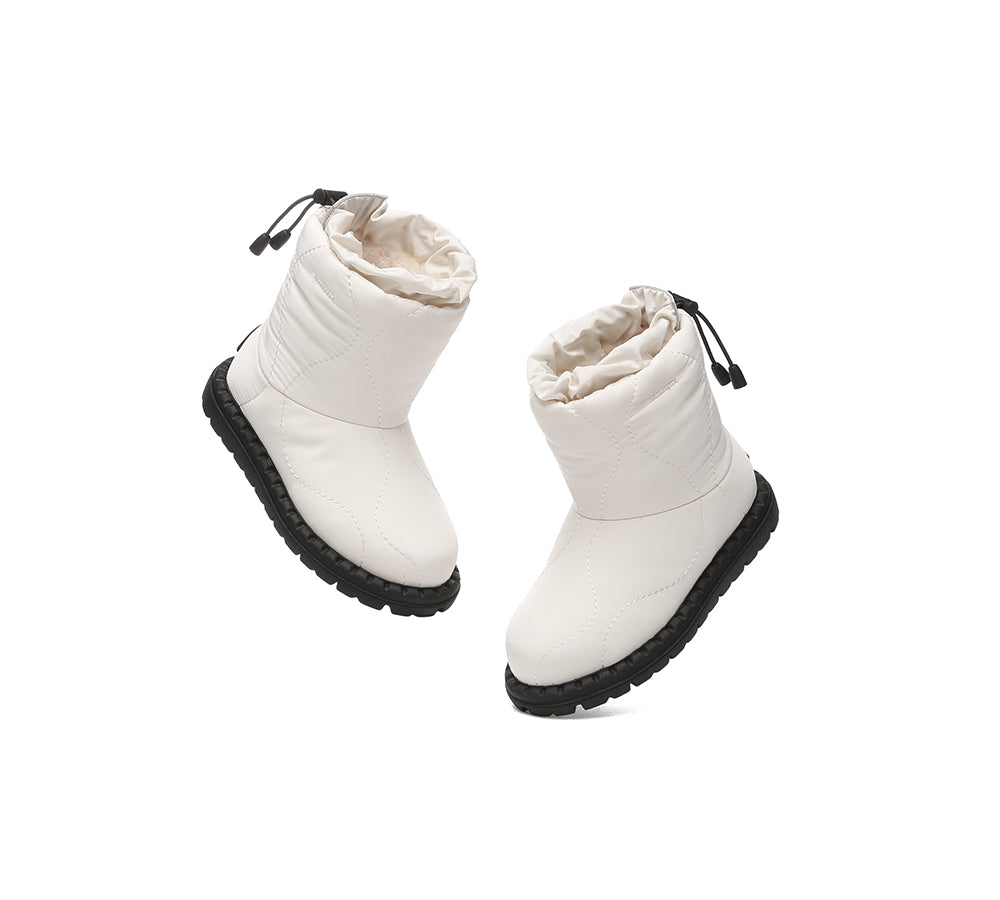 EVERAU® UGG Boots Kids Sheepskin Wool Waterproof Drawstring Sonita - UGG EXPRESS