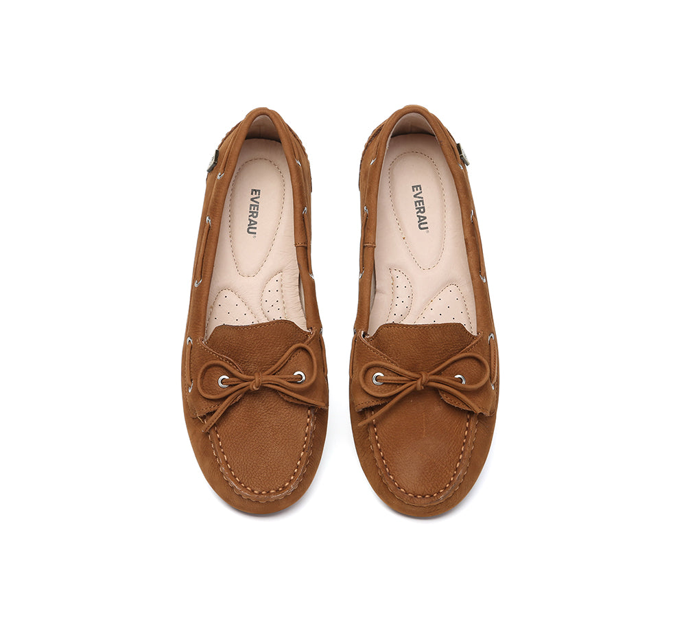 EVERAU® Women Leather Moccasin Loafers Classic Monty EVERAU