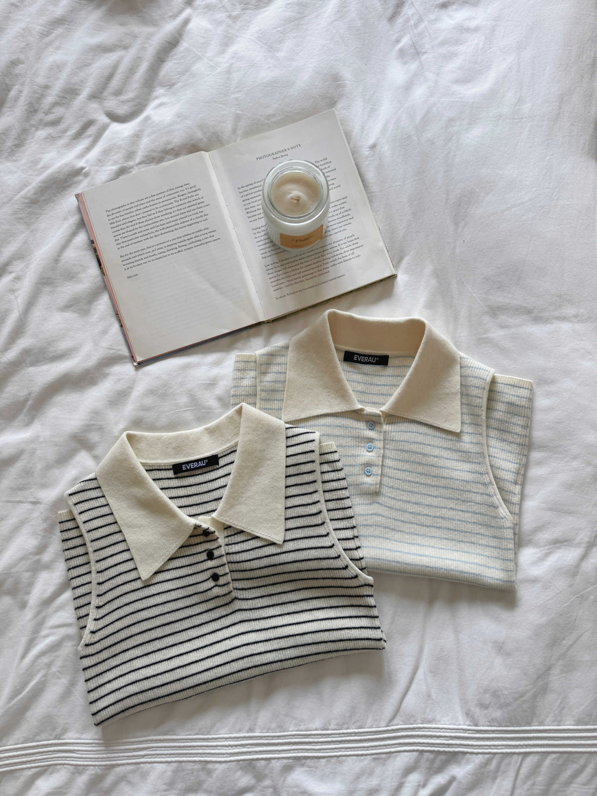 EVERAU® Women 100% Wool Marin Stripe Tank