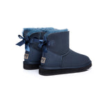 Urban UGG® Women Boots Double faced Sheepskin Wool Mini Back Bow