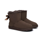 Urban UGG® Women Boots Double faced Sheepskin Wool Mini Back Bow