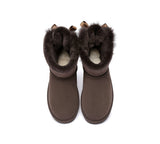 Urban UGG® Women Boots Double faced Sheepskin Wool Mini Back Bow