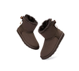 Urban UGG® Women Boots Double faced Sheepskin Wool Mini Back Bow