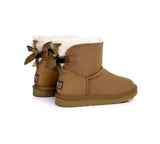 Urban UGG® Women Boots Double faced Sheepskin Wool Mini Back Bow