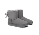 Urban UGG® Women Boots Double faced Sheepskin Wool Mini Back Bow