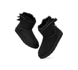 Urban UGG® Women Boots Double faced Sheepskin Wool Mini Back Bow