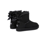 Urban UGG® Women Boots Double faced Sheepskin Wool Mini Back Bow