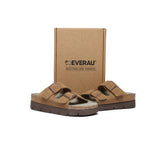 EVERAU® Adjustable Strap Embossed Slip-on Platform Summer Sandal Slides - UGG EXPRESS