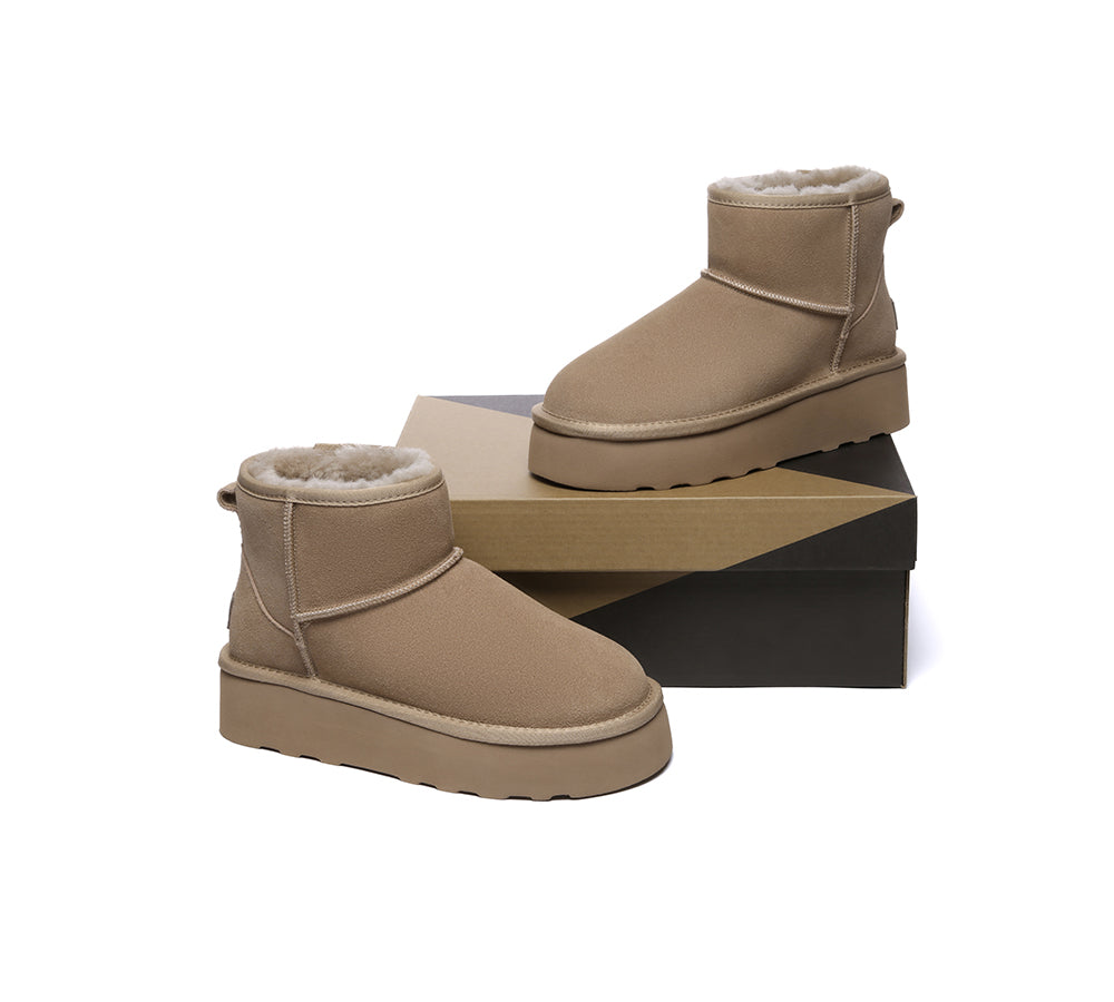 AUSTRALIAN SHEPHERD® UGG Boots Sheepskin Wool Ankle Platform Rommie - UGG EXPRESS