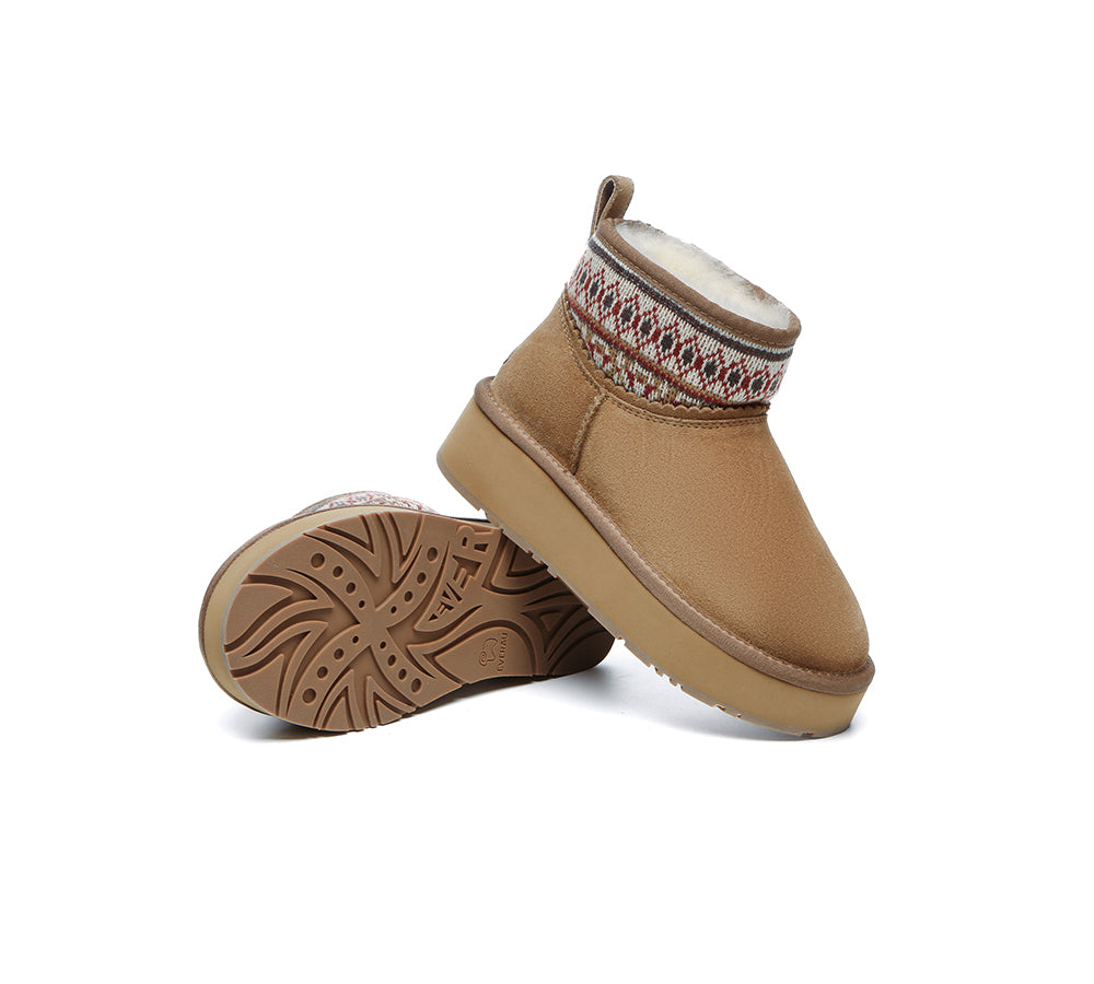 EVERAU® UGG Boots Woven Platform Grantlee