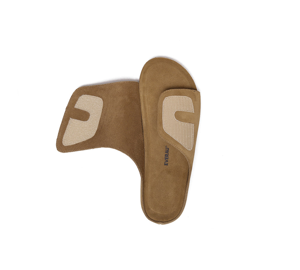 EVERAU?? Men Adjustable Embossed Slip-on Summer Slides Justice - UGG EXPRESS