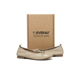 EVERAU® Women Leather Round Toe Metal Buckle Ultra Soft Ballet Flats Blake - UGG EXPRESS