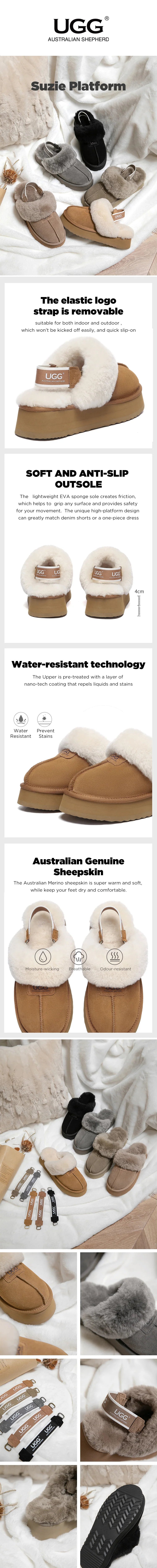 AUSTRALIAN SHEPHERD® UGG Slippers Women Platform Suzie