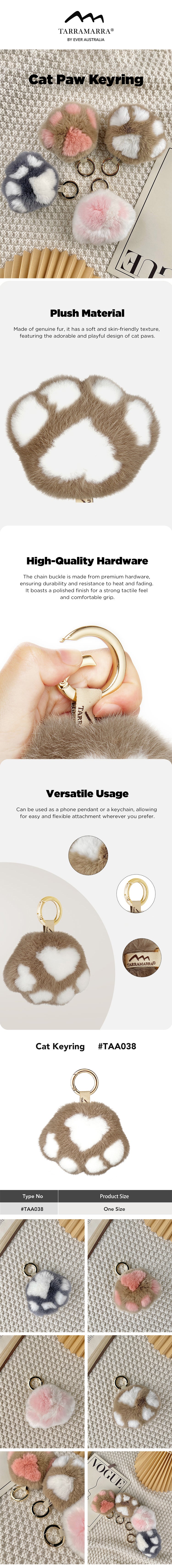 TARRAMARRA® Fluffy Cat Paw Keyring