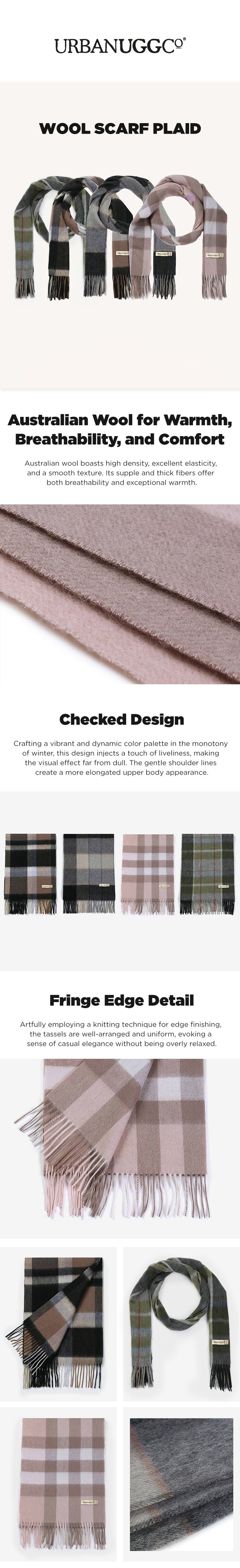 Urban UGG® 100% Wool Scarf Plaid