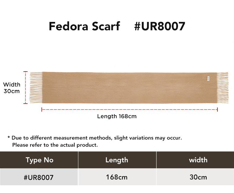Urban UGG® 100% Wool Plain Scarf Fedora size chart