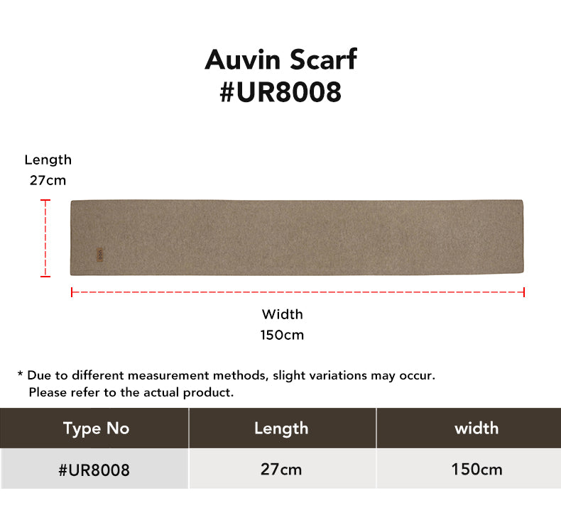 URBAN UGG® Wool Cashmere Blend Plain Scarf Auvin size chart
