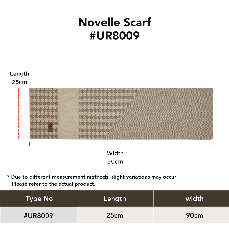 URBAN UGG® 100% Cashmere Scarf Novelle size chart