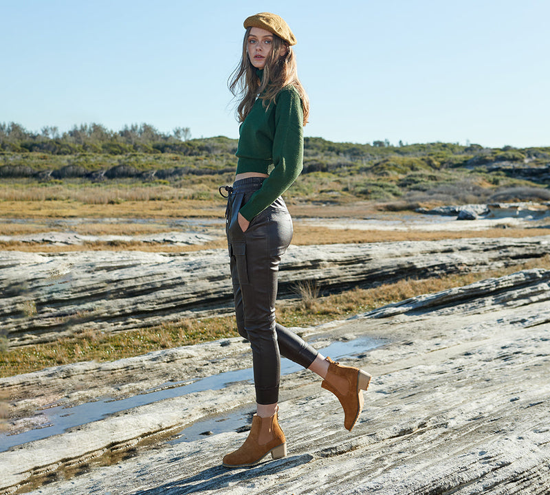 Fashion Boots - AUSTRALIAN SHEPHERD® UGG Women Sheepskin Wool Block Heel Boots Sylvia