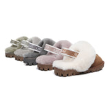 AUSTRALIAN SHEPHERD® UGG Slippers Kids Sheepskin Wool Slingback Waffle Plus