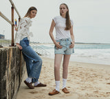 EVERAU® Women Leather Adjustable Buckled Straps Slip-on Flat Sandal Slides Brooklyn EVERAU