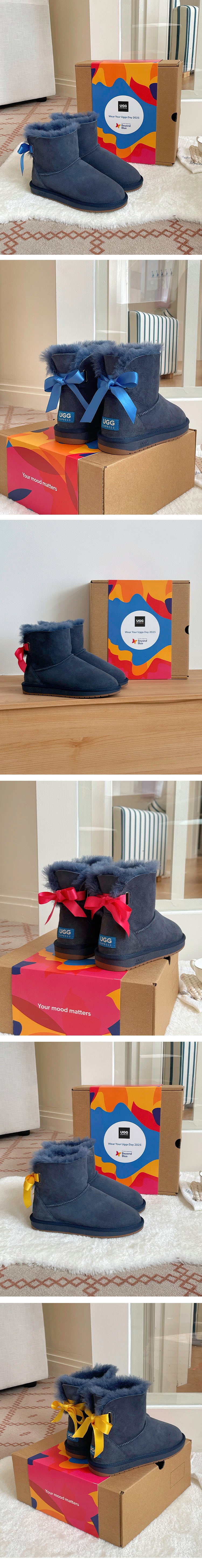 UGG EXPRESS® Beyond Blue UGG Boots Mini Back Bow