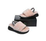 Shoes - Valentine Day Gift Box Pink Miss Ever Fluffy Slides And Candy Heart Keyring