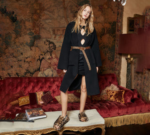 Slides - AUSTRALIAN SHEPHERD® UGG Women Slingback Leopard Print Fluffy Slides Pamela