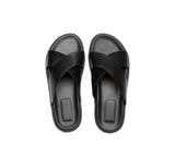 Slides - EVERAU® Men Leather Crossover Slip-on Summer Slides Wyatt