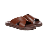 Slides - EVERAU® Men Leather Crossover Slip-on Summer Slides Wyatt