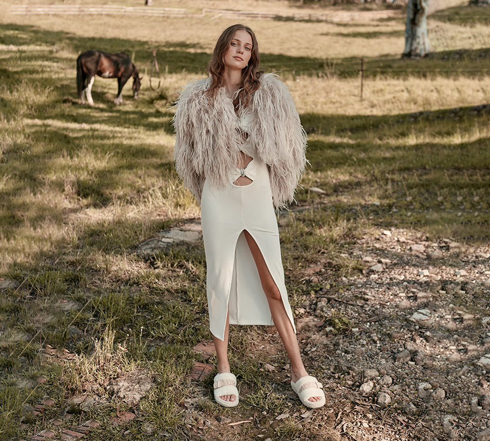 Slides - Curly Sheepskin Wool Slides Women Croft
