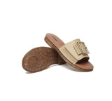 Slides - EVERAU® Women Leather Buckle Adjustable Ultra Soft Flat Slides Bera