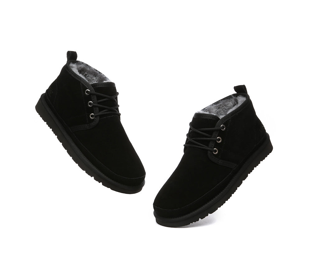 UGG Boots - Australian Shepherd® UGG Boots Men Sheepskin Wool Ankle Lace Up Casual Leonard